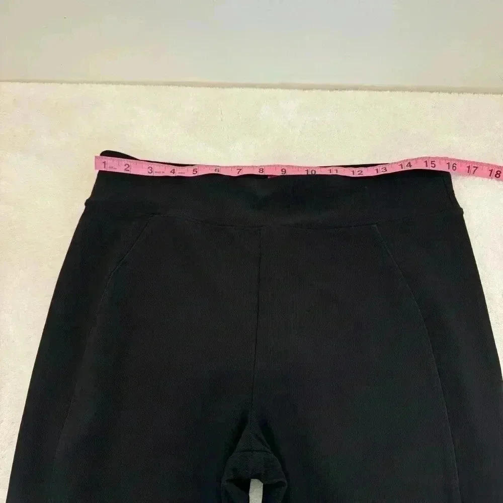 Spanx Micro Rib Knit Control Top Skimmer Leggings in Black Pants Women's Size XL